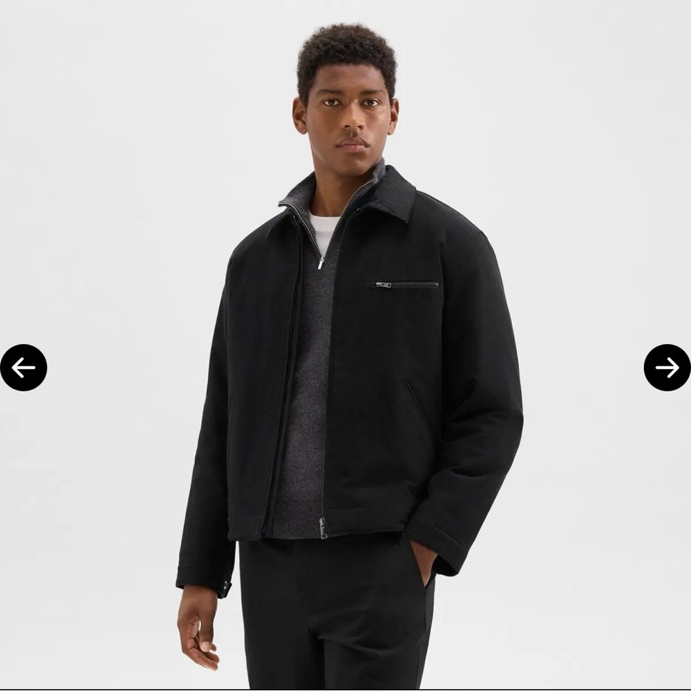 Men's Theory Black Zip-Front Moleskin  Jacket